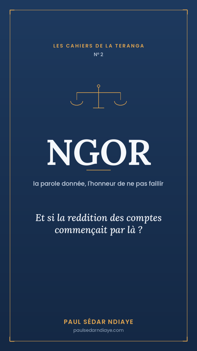 Les Cahiers de la Teranga n°2, le ngor et la reddition des comptes